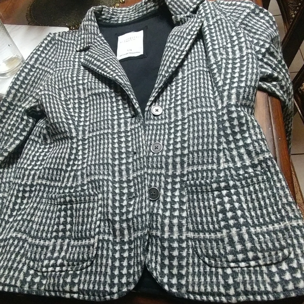 womens black plaid Aeropostale jacket large size